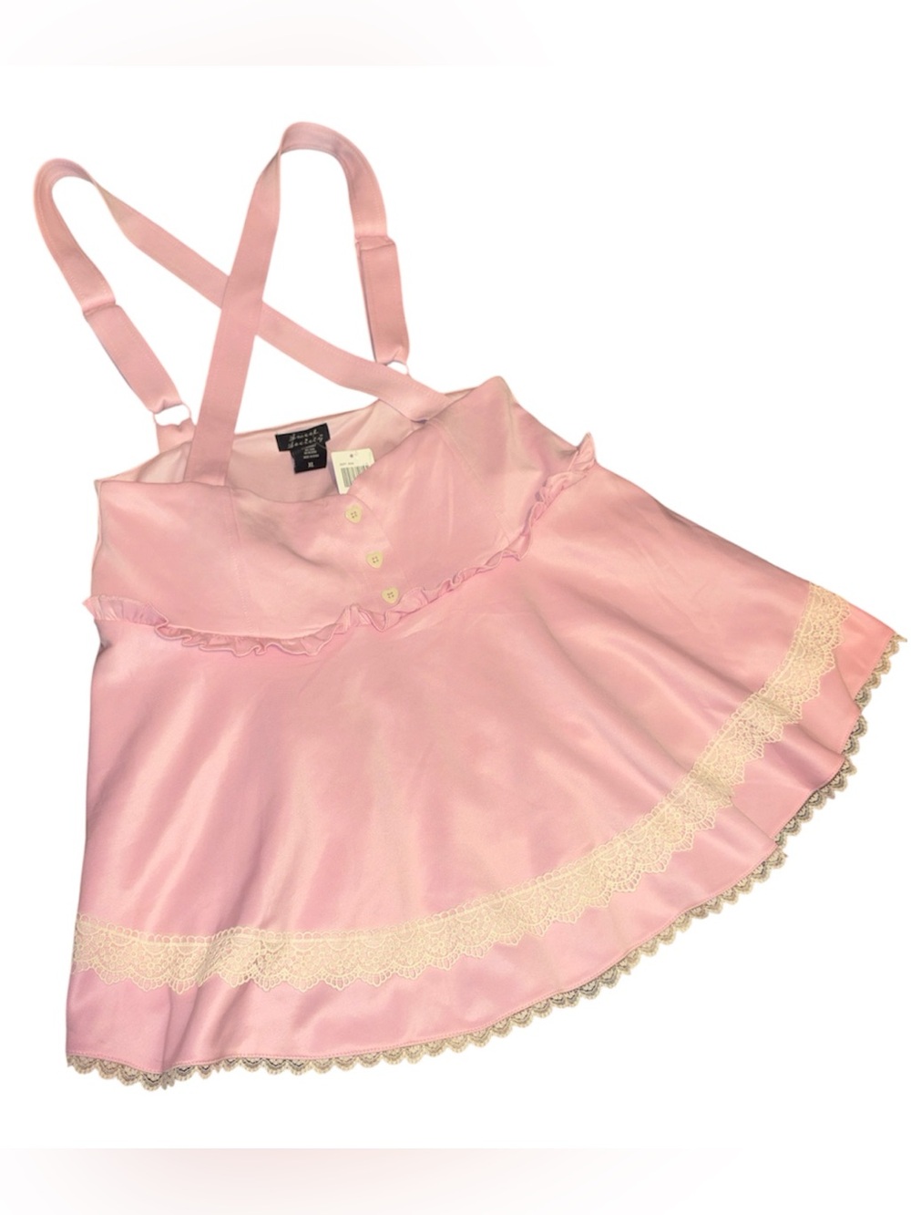 Sweet Society Hot Topic Pink Sakura high waisted Suspemder skirt Size XL